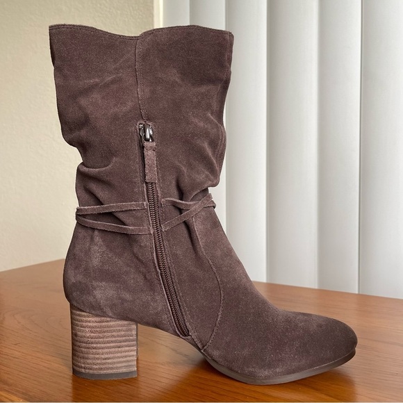 Violet & Red Janine Slouch Suede Boots Size 7.5 Brown - Picture 6 of 14